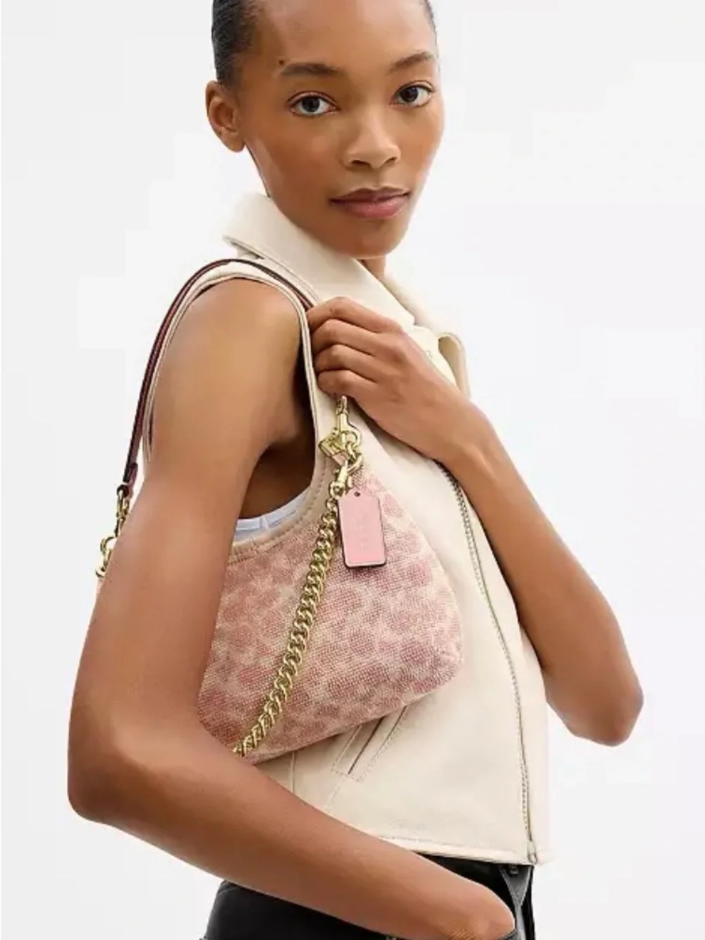 Coach Pink Beaded Teri - Picture 3 of 4
